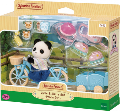 Set lodër Sylvanian Families Cycle and Skate, Pookie Panda girl Rosalina, biçikletë dhe patina, shumëngjyrësh