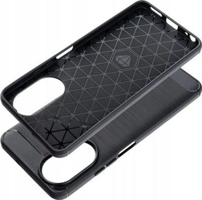 Mbulesë telefoni Carbon Case për Realme C67, gomë kundër goditjeve, e zezë