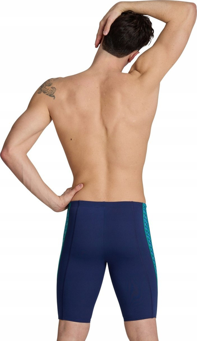 Rroba banje për burra Arena Starfish Jammer, MaxLife Eco, UV 50+, blu e errët