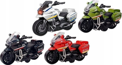 Motoçikletë lodër policie Nicola Toys City Series, plastike, 16.5cm, e bardhë