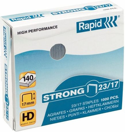 Kapëse letre Rapid Strong 10K257G, 1000 copë, deri 120 fletë