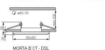 Kornizë llambe Kanlux Morta B CT-DSL50-SR (22112), 50W, Gx5,3, IP20, e argjendtë