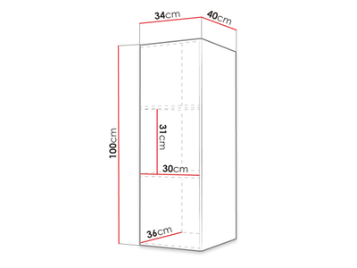 Dollap vertikal Towiro Slim I 100 (34 x 100 x 40)