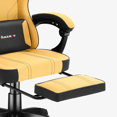 Karrige gaming Huzaro Force 3.7 me mbajtëse këmbësh, e verdhë