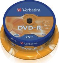 Disk DVD-R Verbatim 43522, 4.7GB, 16x, paketim 25 copë