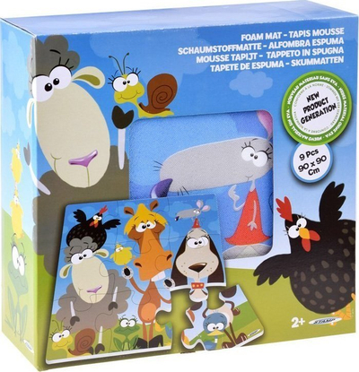 Puzzle për dysheme Orchard Toys Countryside Animals, 9 copa, blu jeshile