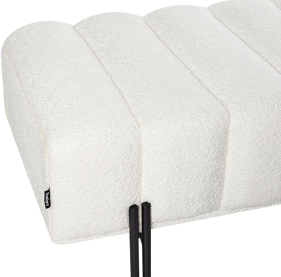 Stol Beliani Dirty White, 125 cm, me këmbë metalike, i bardhë