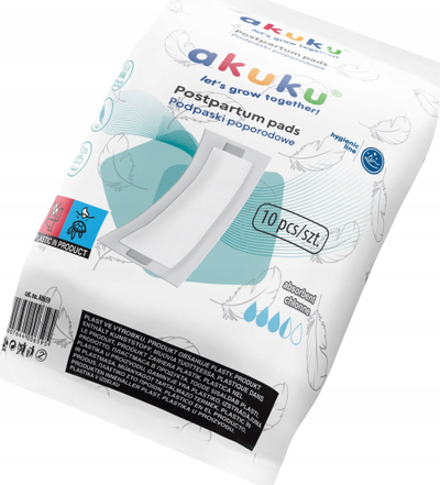 Jastëk postpartum Akuku, set 10 copë, super thithës, i bardhë