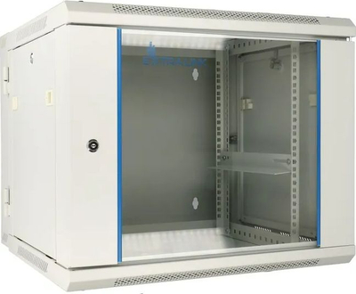 Kabinet muri ExtraLink 19" 12U EX.12912, metalik, me derë xhami, gri