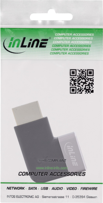 Adapter HDMI InLine, Type A prizë dhe fishë, kënd 90°, 8K UHD, i zi