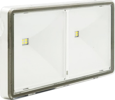 Llambë emergjence LED TM TECHNOLOGIE ONTEC S20 M1X, IP65, për mur ose tavan, e bardhë