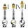 Set adapterësh pompe Dunlop Universal, 14 copa, metalik, ngjyrë ari