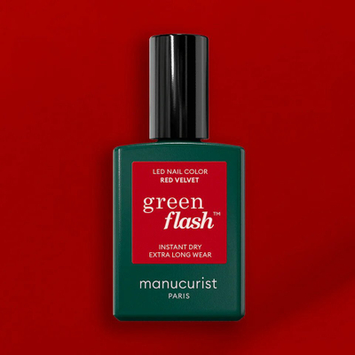 Llak thonjsh Manucurist Green Flash Red Velvet, 15ml, gel, i kuq