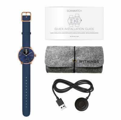 Orë smart Withings Scanwatch 38mm, Rose Gold Blue