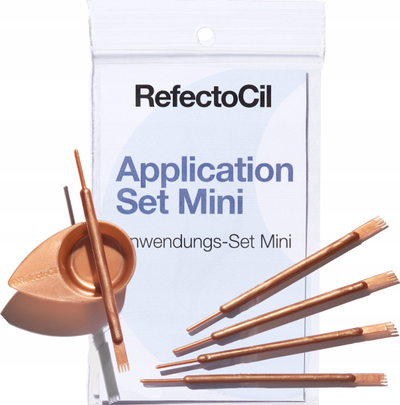 Сет за аплицирање на трепки и веѓи Refectocil Mini, 10 парчиња, розово злато