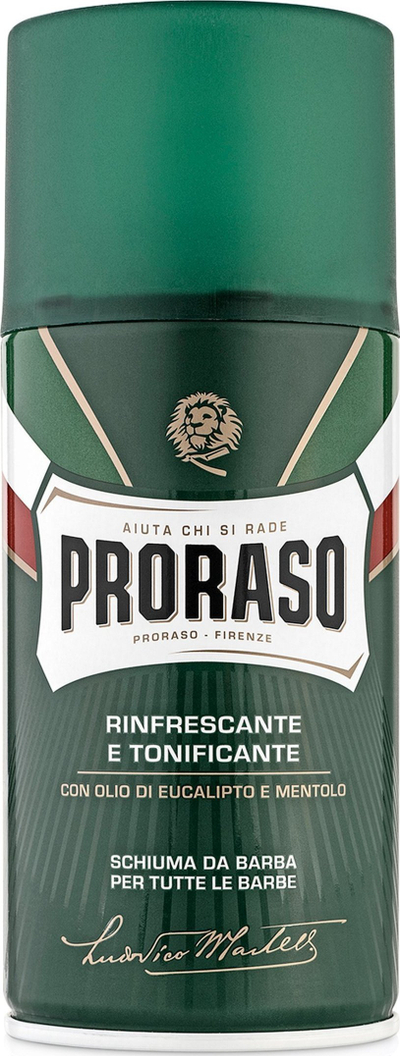 Shkumë rroje Proraso Eucalyptus, 300ml, për lëkurë të freskët, jeshile