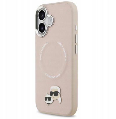 Kapak telefoni Karl Lagerfeld MagSafe, iPhone 17, PU, rozë