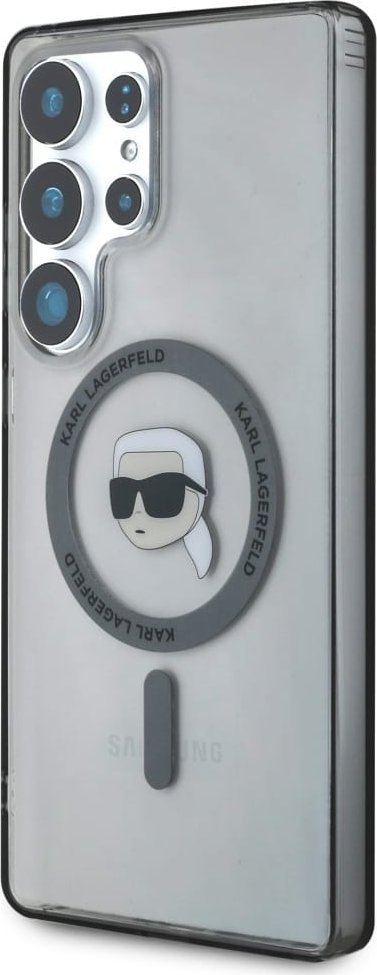 Kapak telefoni Karl Lagerfeld Button MagSafe për Galaxy S25 Ultra, TPU PC, me MagSafe, transparent