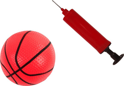 Set basketbolli LeanToys, gjatësi 120 cm, me top edhe pompë, shumëngjyrësh