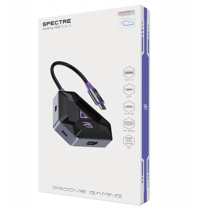 HUB USB C Proove Spectre Gaming Hub, 2x USB C, 2x USB 3.0, HDMI PD 100W