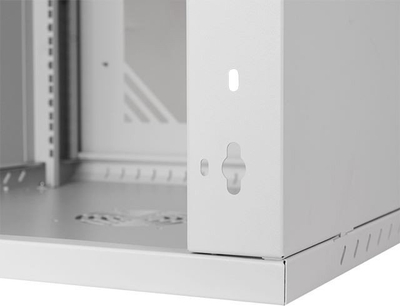 Kabinet muri Netrack ECO Line 19", 12U 600mm, derë xhami, gri