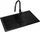 Set lavamani kuzhine Pyramis Keros 76x48 1B1D Black Edition, Pyragranite, me bateri Idea, i zi