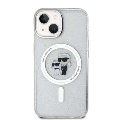 Futrollë Karl Lagerfeld Karl &amp; Choupette, MagSafe, për iPhone 15 Plus, transparente me shkëlqim