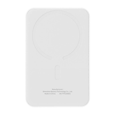 Powerbank Baseus Magnetic Mini, 5000mAh, 20W, i bardhë