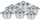 Set tenxheresh Maestro MR-2120-12, 12 copë, inoks, argjendtë