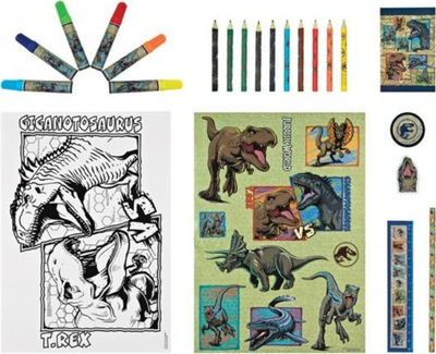 Set mjete shkolle Undercover Jurassic World, 35 pjesë, me postera ngjyrosje, shumëngjyrësh