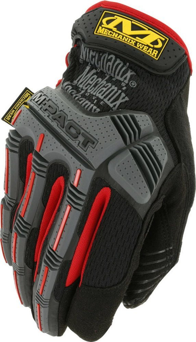 Doreza pune Mechanix Wear M-Pact, me mbrojtje D3O, për touch screen, zi me të kuqe
