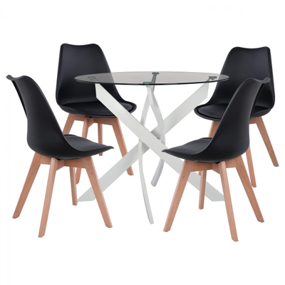 Set ngrënieje Ø90 cm + 4 karrige Vegas (HM11694.02)