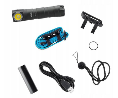 Elektrik dore dhe fener koke Walther HLC2r, 1000 lumen, LED, i zi