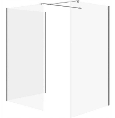 Kabinë dushi walk in Cersanit Mille B810, 90x90x200 cm, xham i kthjellët, krom