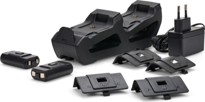 Stacion karikues për gamepad Xbox, dual, me bateri, i zi