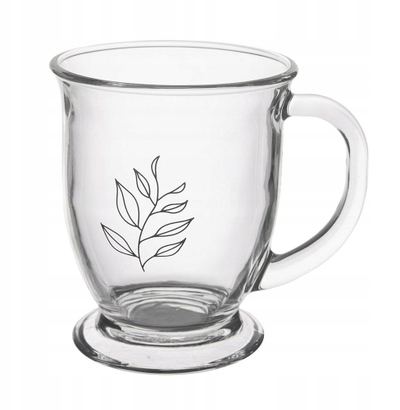 Gotë qelqi Orion Mug Glass, 450 ml, me dorezë, transparente