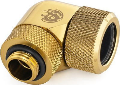 Adapter ftohës uji Bitspower Advanced Multi-Link, 90°, G1/4 në hardtube 16mm, ngjyrë bronzi