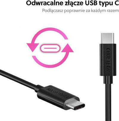 Kabllo USB C në USB C Choetech CC0001, 0.5m, 3A 10Gbps, e zezë