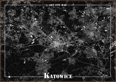 Poster dekorativ Art-Map - Katowice, formati A1