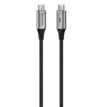 Kabllo USB C në USB C EcoFlow 240W, karikim i shpejtë, e zezë