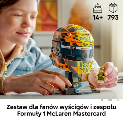 Set LEGO Editions Lando Norris McLaren F1 Helmet 43023, 793 pjesë, për moshat 14+, portokalli e verdhë