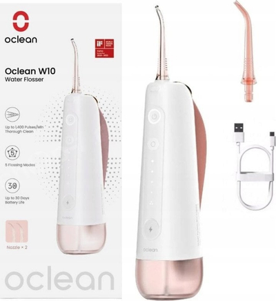 Irigator oral Oclean W10, portativ, pa tel, rozë