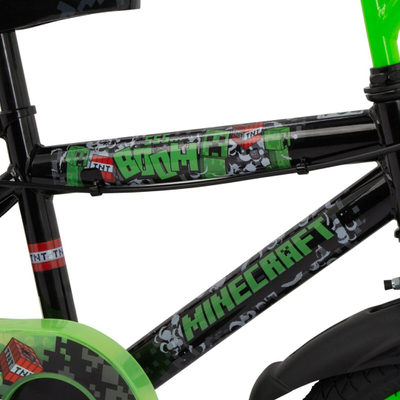 Biçikletë fëmijësh Huffy Minecraft Creeper, 16", çelik, jeshile