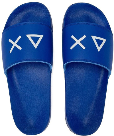 Sandale burra Sun68 Slippers Logo, me logo, blu