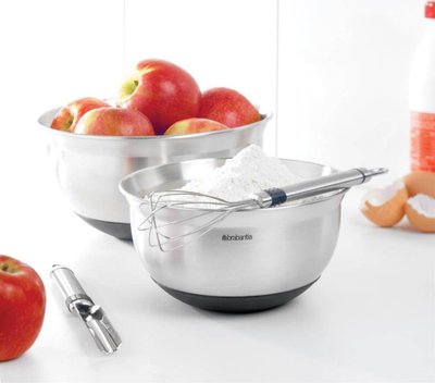 Set tasa për përziere Brabantia Mixing Bowl, çelik inox 1L 1.6L 3L, mat, të zeza