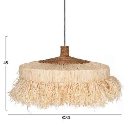 Llambë tavani cilindrik sisal 80×80×45 cm (HM7790)