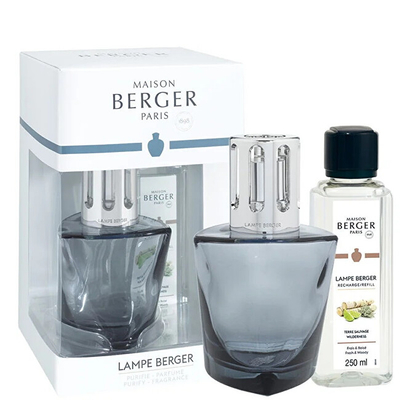 Set aromatik Maison Berger Paris, llambë katalitike Terra Black 230 ml + rimbushje Wilderness 250 ml