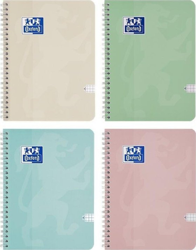 Bllok me spirale Oxford Touch Pastel A5, 80 flet, me vija katrore, set 5 cop