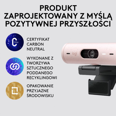 Веб-камера Logitech Brio 500 (960-001421), розева боја