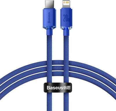 Kabllo karikimi Baseus Crystal Shine, USB-C në Lightning, 1.2m, 20W, blu